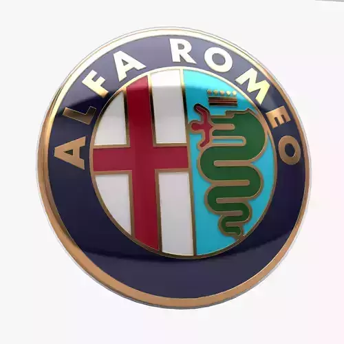 Alfa Romeo Badge 1982 and after Low-poly 3D model