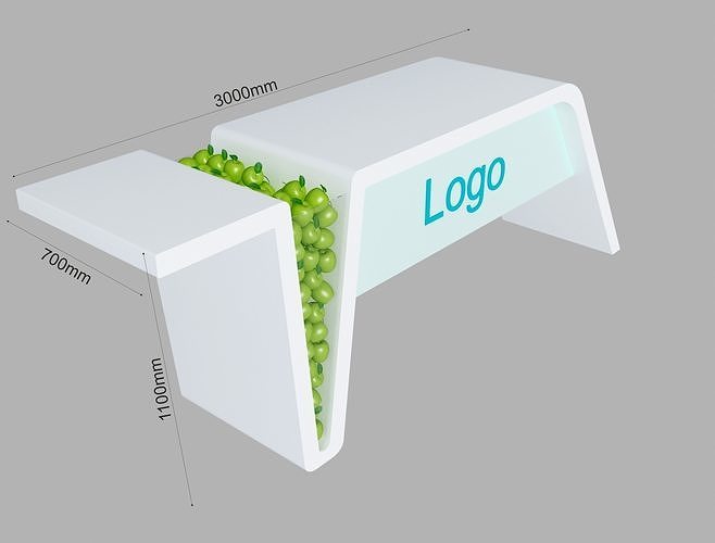 receptionist table with apples Free 3D model