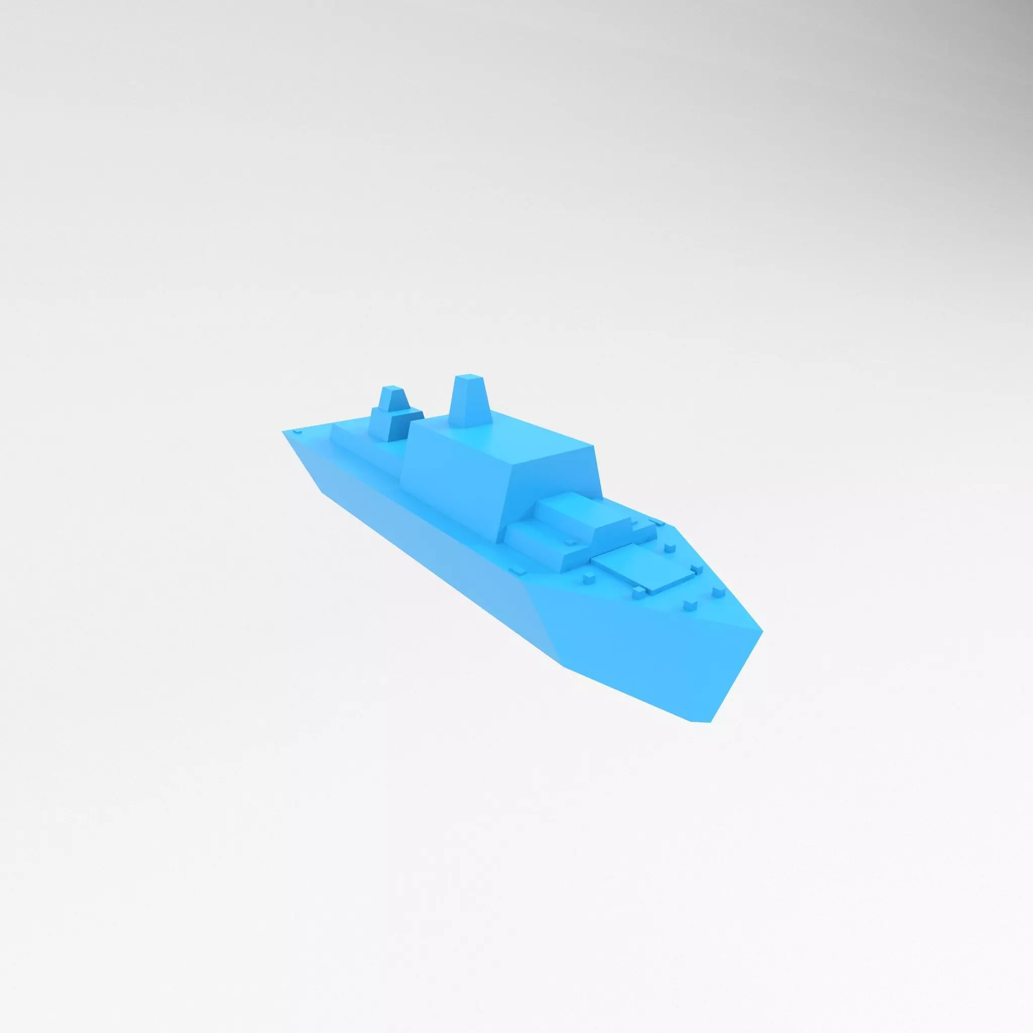 Cartoon Simple Warship v1 004 Low-poly 3D model_0