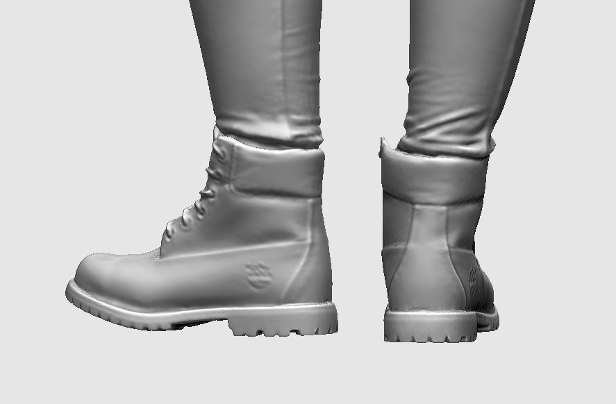 young girl looking on iphone in sportswear and timberland boots 3D print model_53