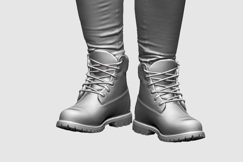 young girl looking on iphone in sportswear and timberland boots 3D print model_55