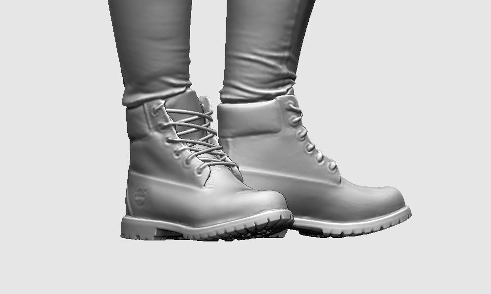 young girl looking on iphone in sportswear and timberland boots 3D print model_52