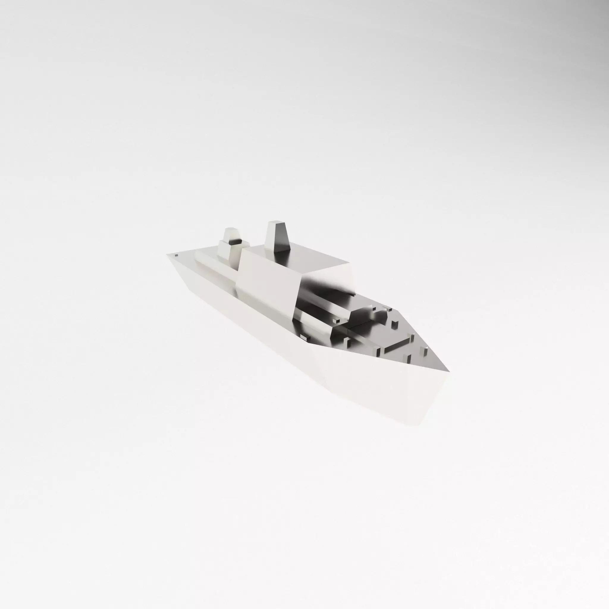 Cartoon Simple Warship v1 006 Low-poly 3D model_0