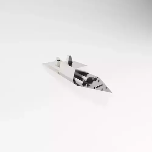 Cartoon Simple Warship v1 006 Low-poly 3D model