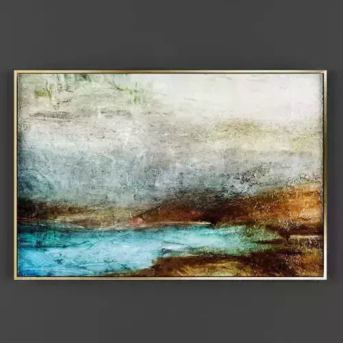 Art69 abstract painting in gold frame