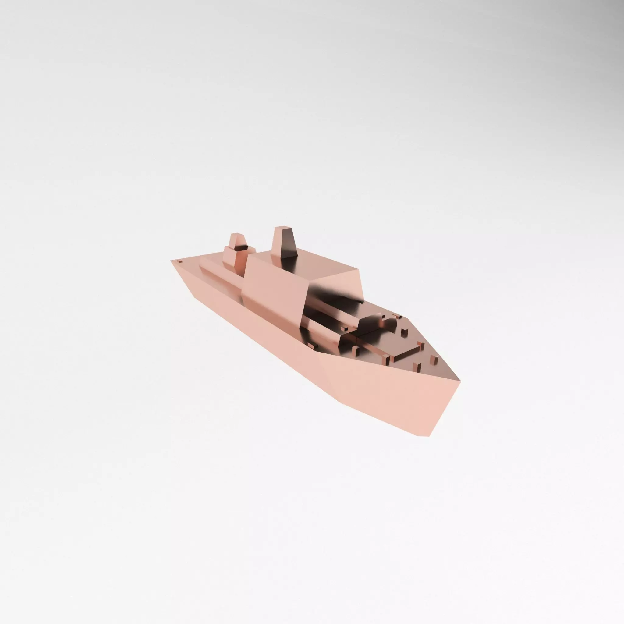 Cartoon Simple Warship v1 007 Low-poly 3D model_0
