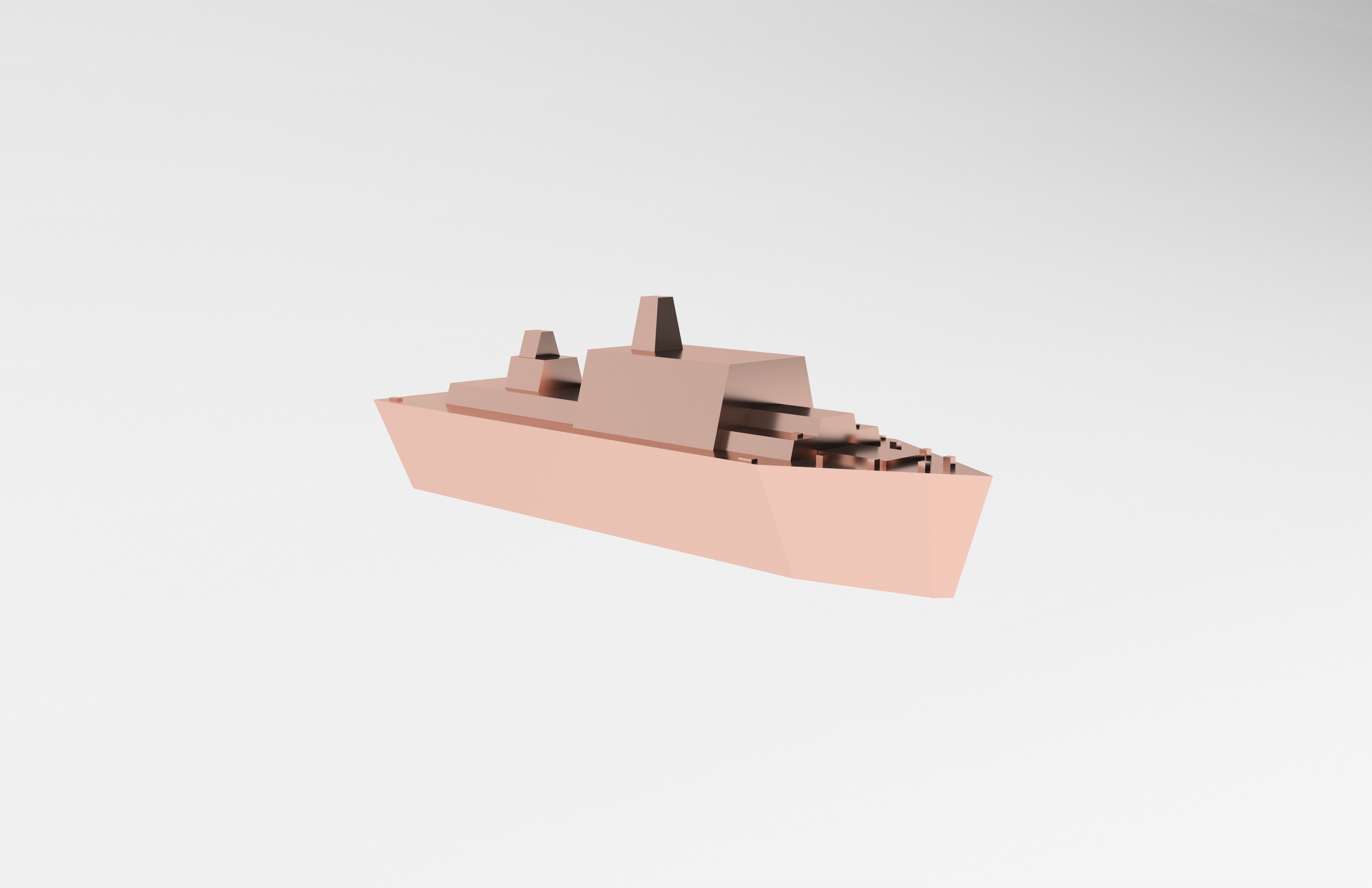 Cartoon Simple Warship v1 007 Low-poly 3D model_3