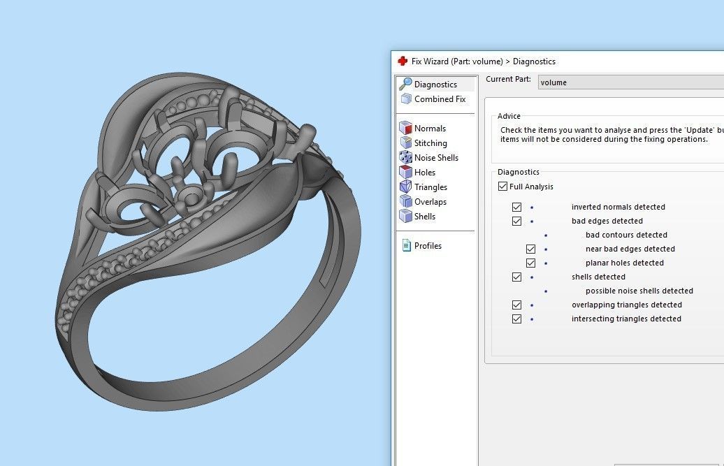 Women ring with gems 3dm stl 3D print model_36