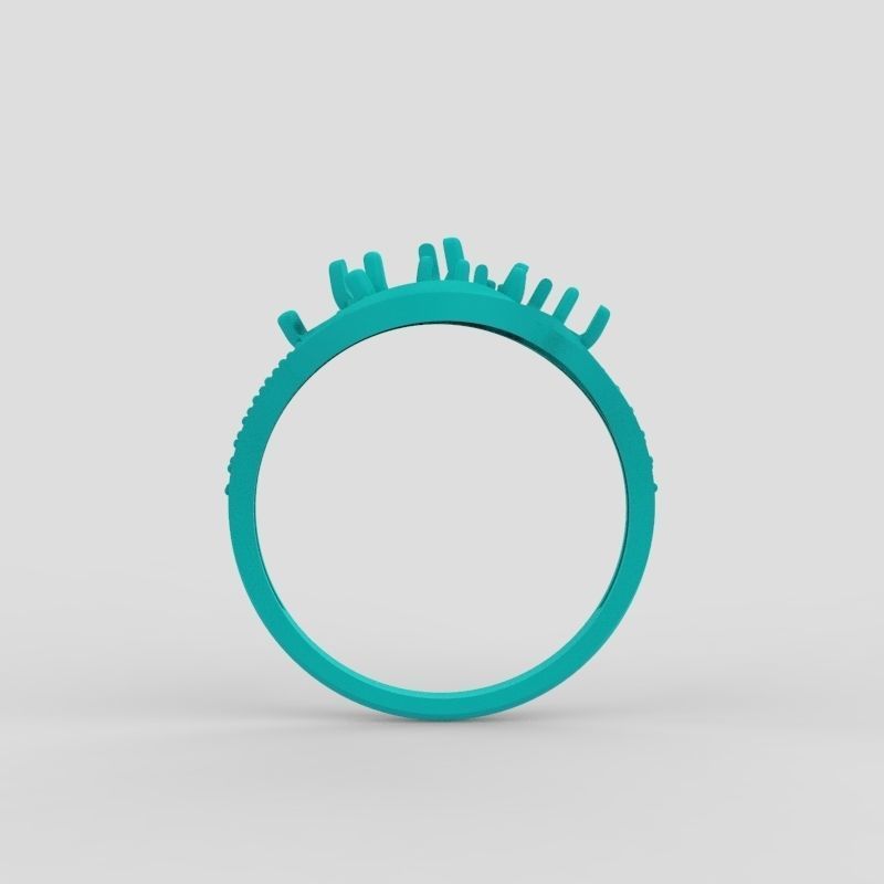 Women ring with gems 3dm stl 3D print model_20