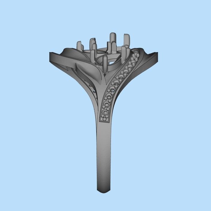 Women ring with gems 3dm stl 3D print model_30