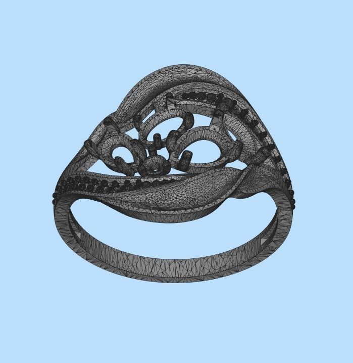 Women ring with gems 3dm stl 3D print model_38