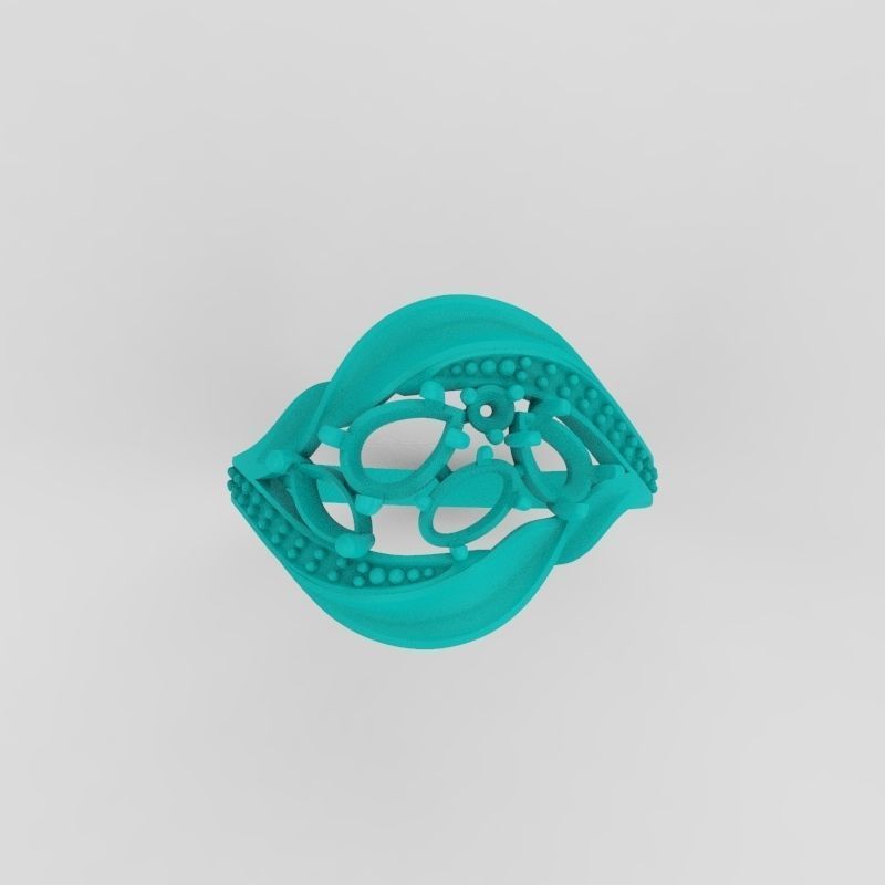 Women ring with gems 3dm stl 3D print model_18