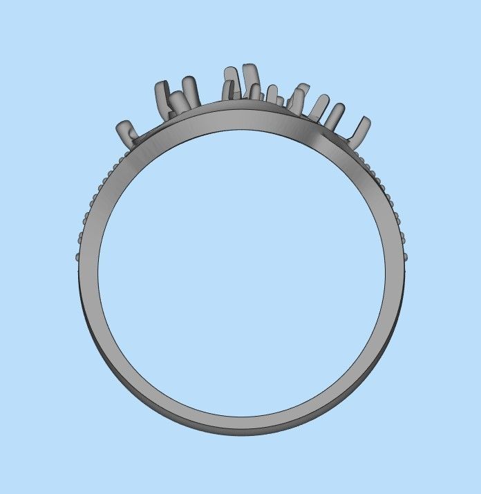 Women ring with gems 3dm stl 3D print model_29