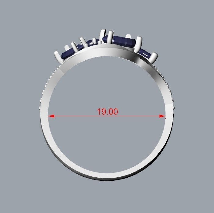 Women ring with gems 3dm stl 3D print model_32