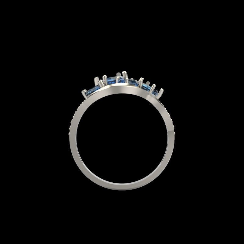 Women ring with gems 3dm stl 3D print model_7