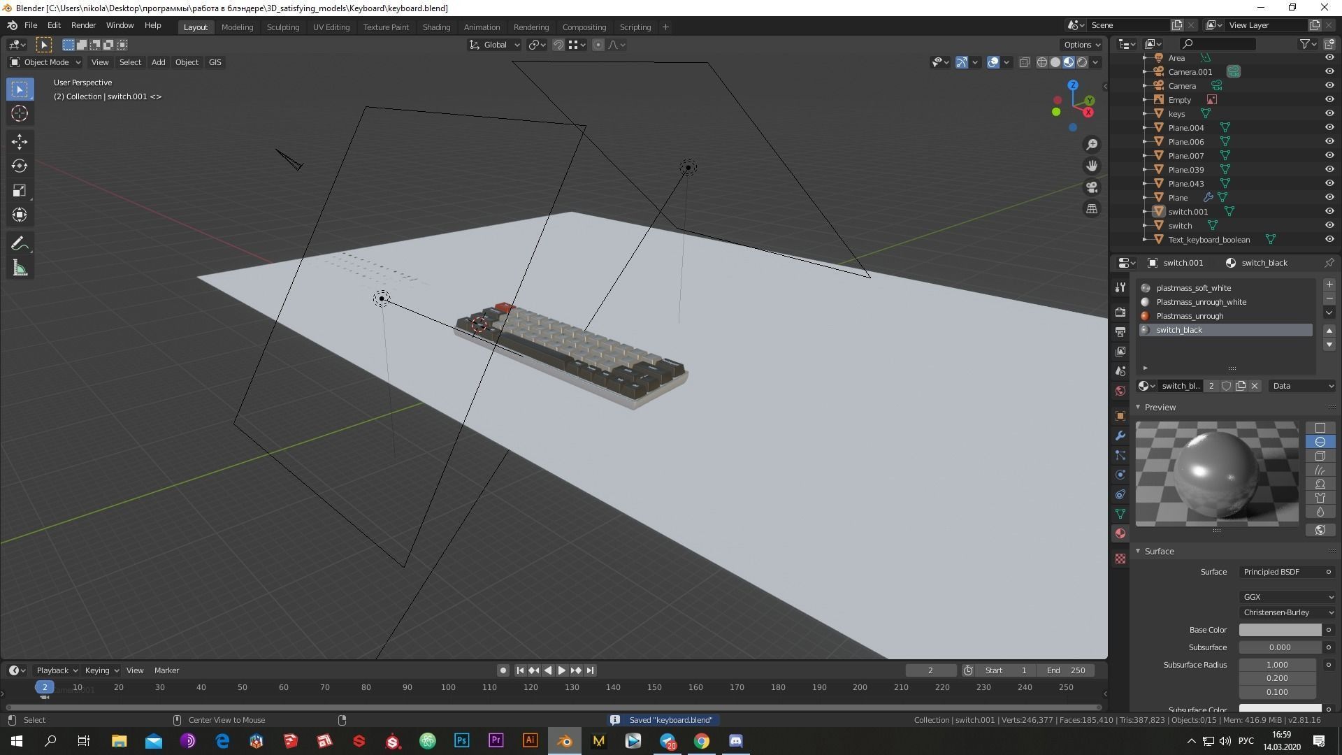 Modern Keyboard Low-poly 3D model_11