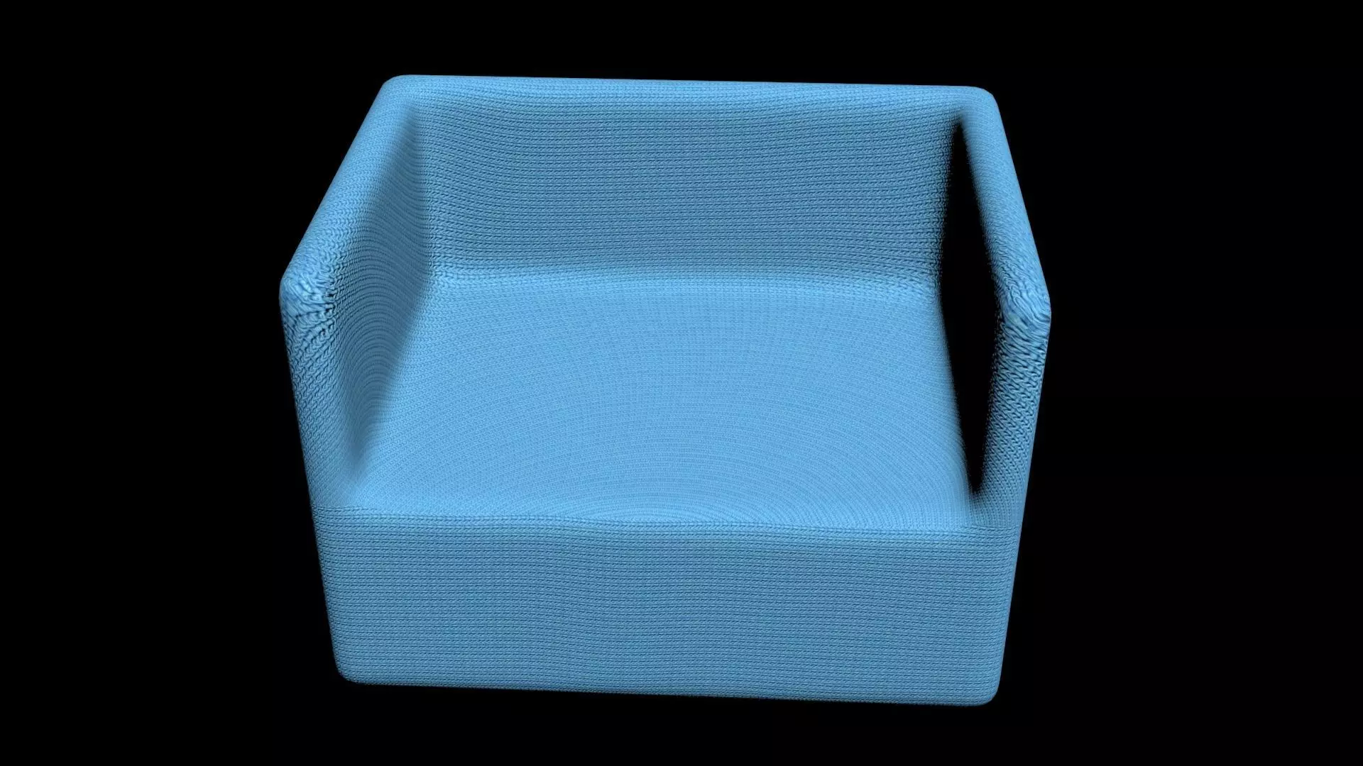 Single Knitted Sofa Low-poly 3D model_0