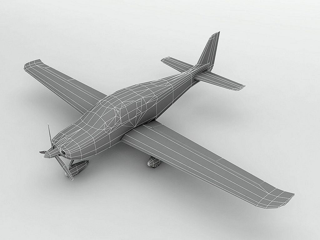 Cirrus SR-22 Aircraft LOW Low-poly 3D model_2
