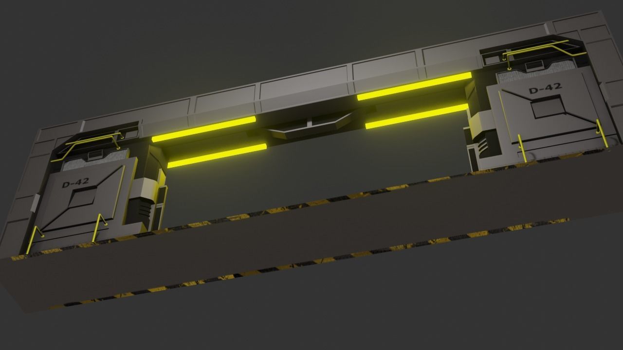 Sci-Fi Door Low-poly 3D model_34