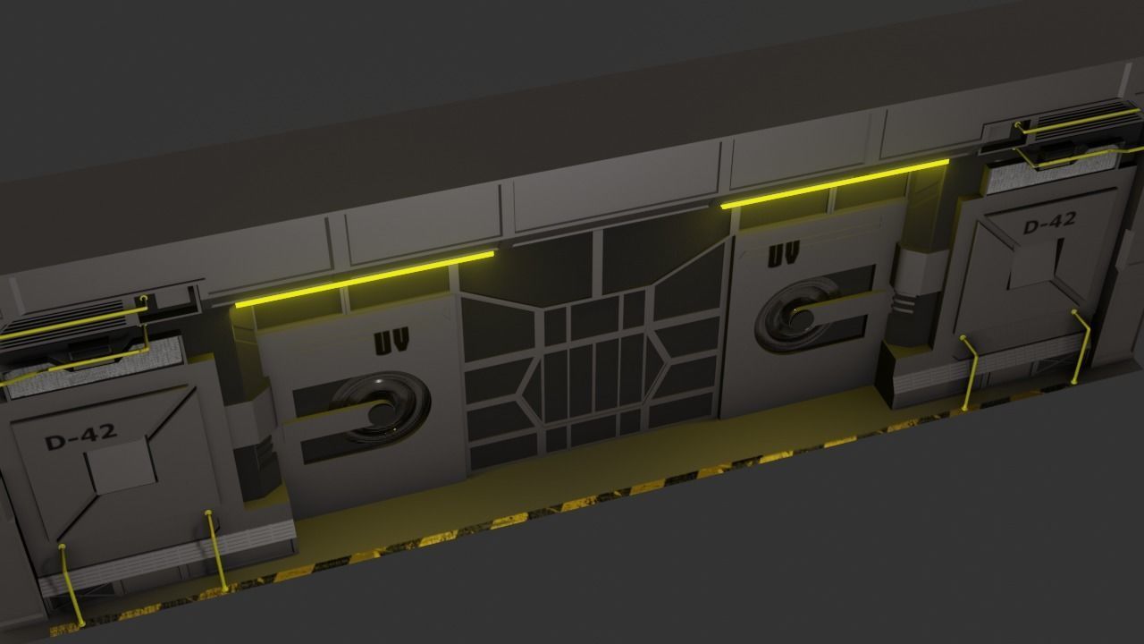Sci-Fi Door Low-poly 3D model_16