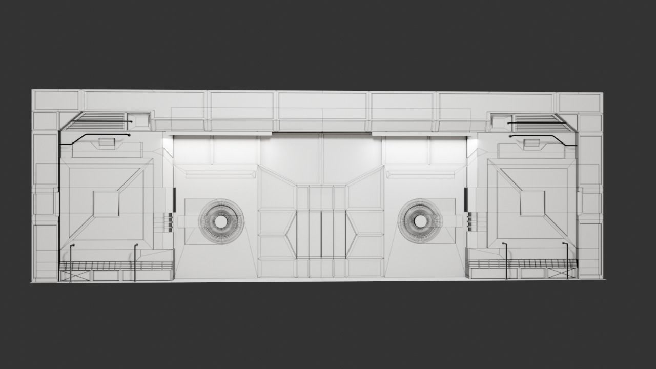 Sci-Fi Door Low-poly 3D model_1