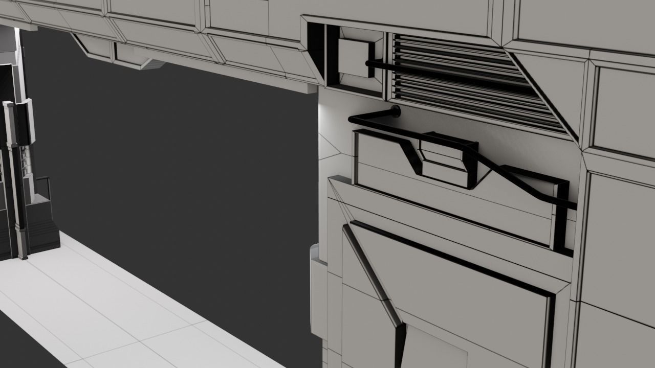 Sci-Fi Door Low-poly 3D model_39