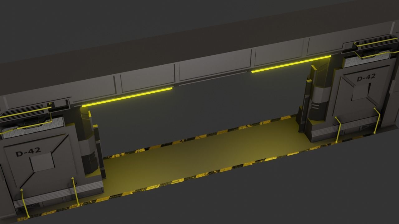 Sci-Fi Door Low-poly 3D model_36