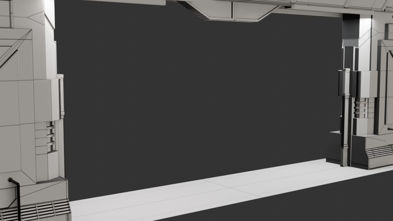 Sci-Fi Door Low-poly 3D model_31