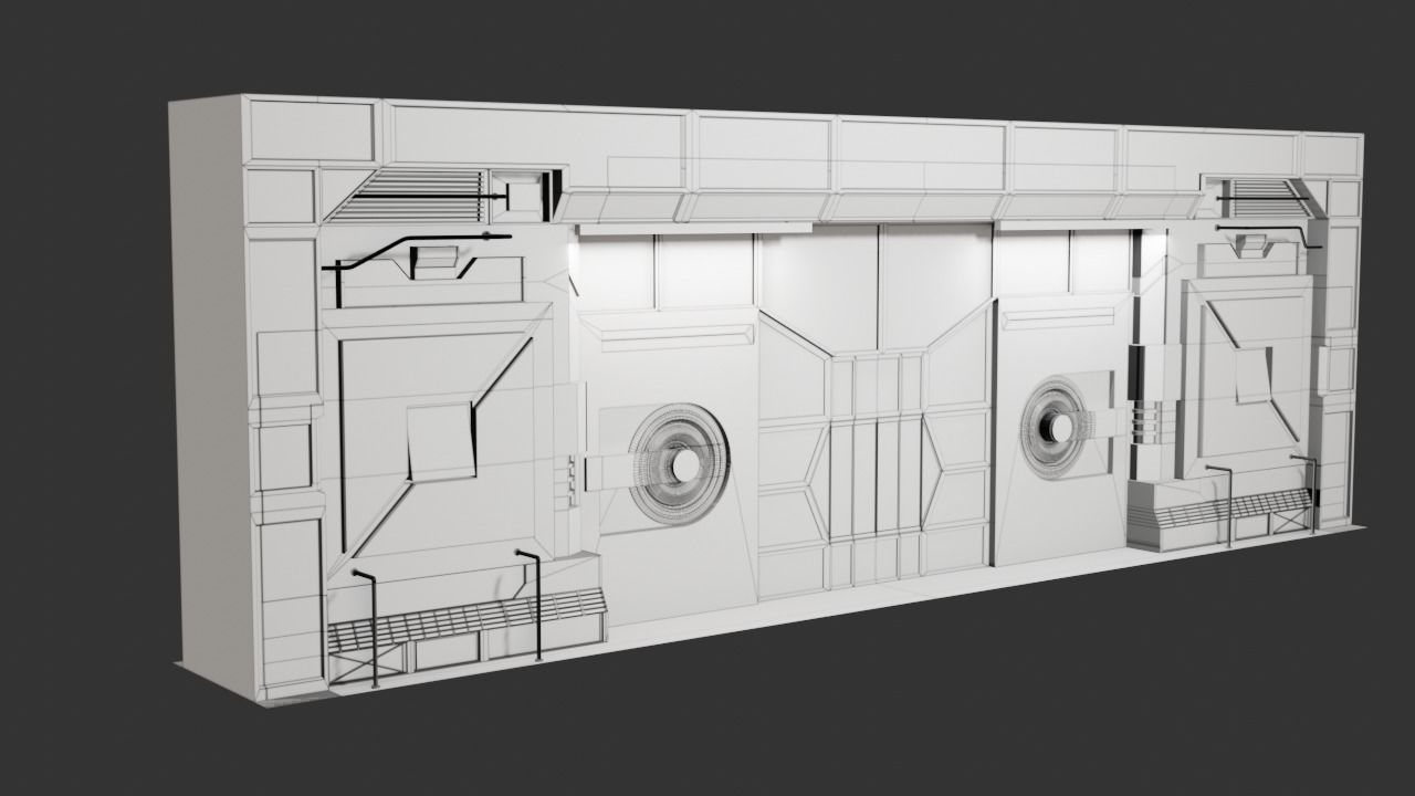 Sci-Fi Door Low-poly 3D model_9