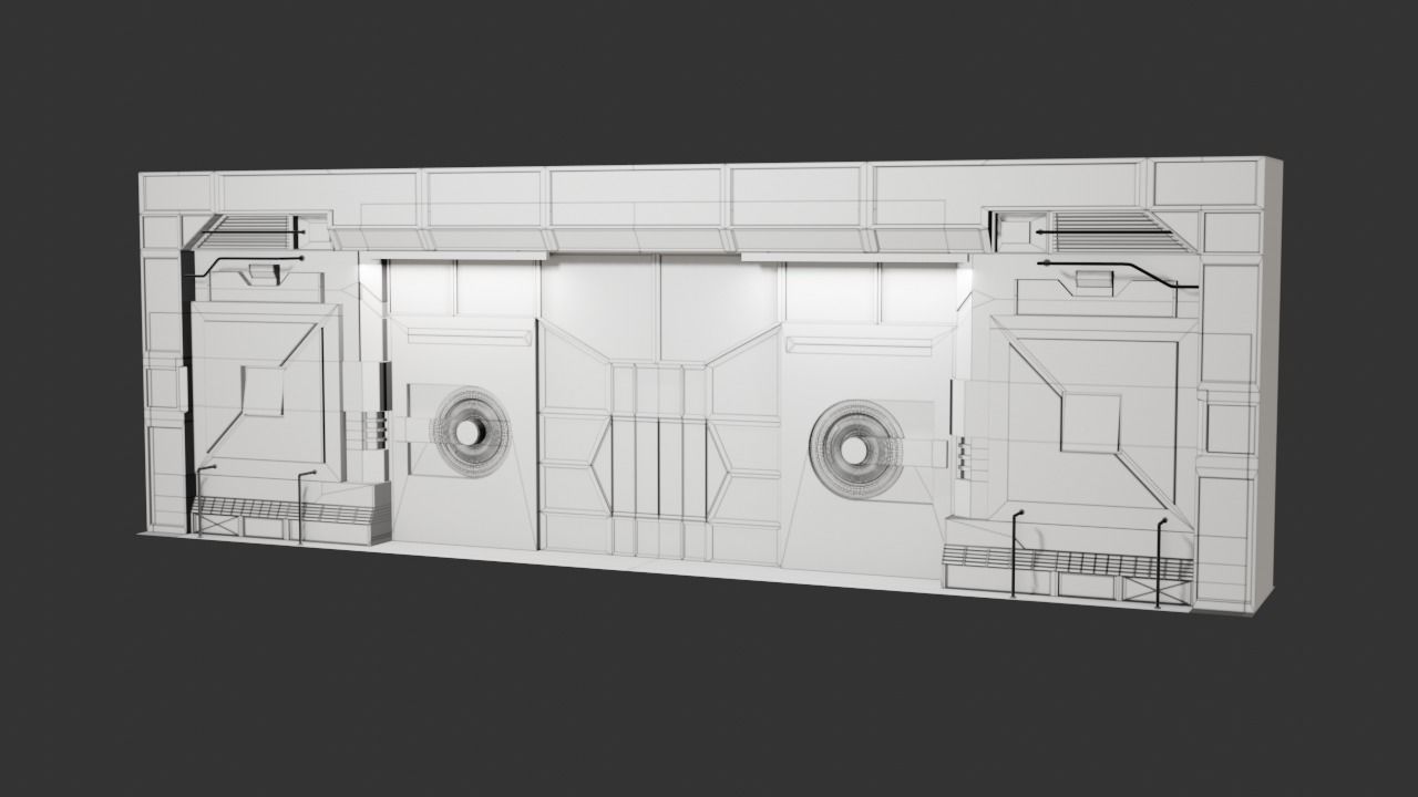 Sci-Fi Door Low-poly 3D model_3
