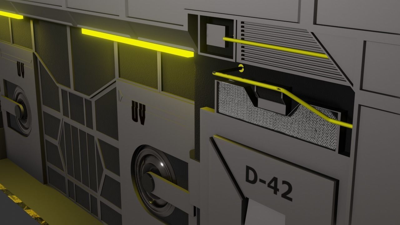 Sci-Fi Door Low-poly 3D model_18