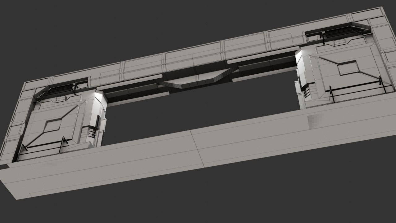 Sci-Fi Door Low-poly 3D model_35