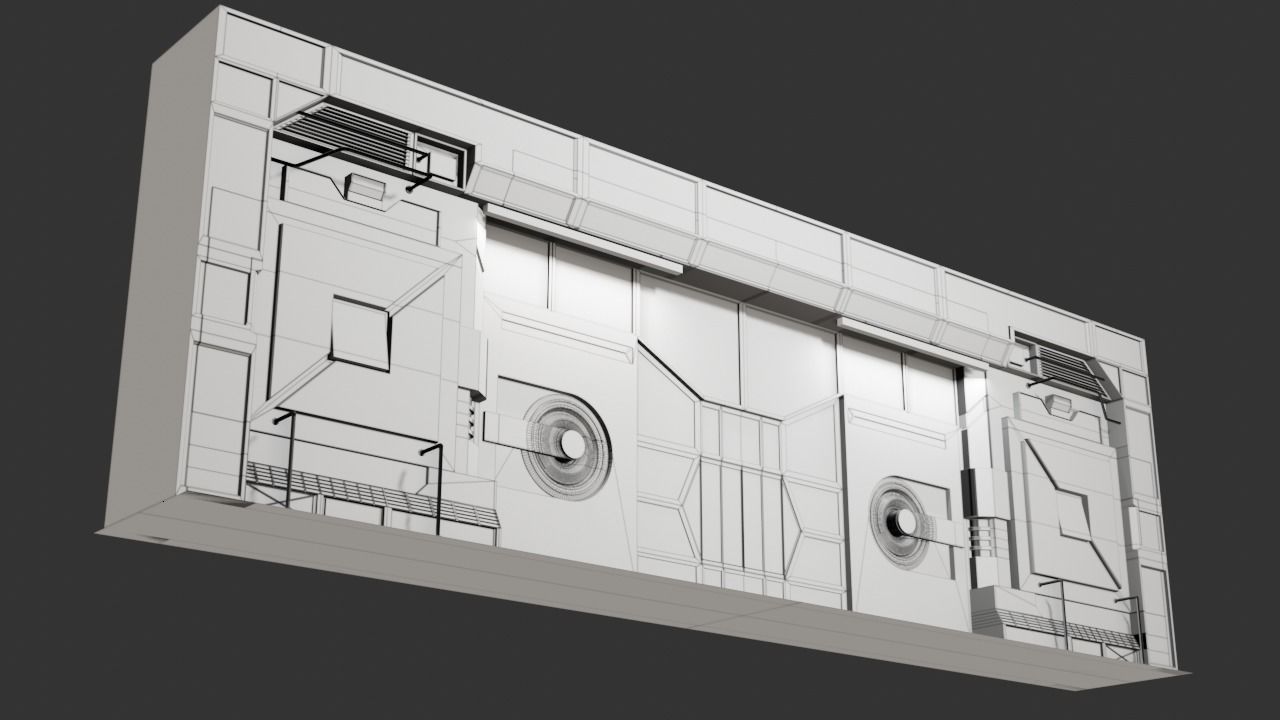 Sci-Fi Door Low-poly 3D model_13