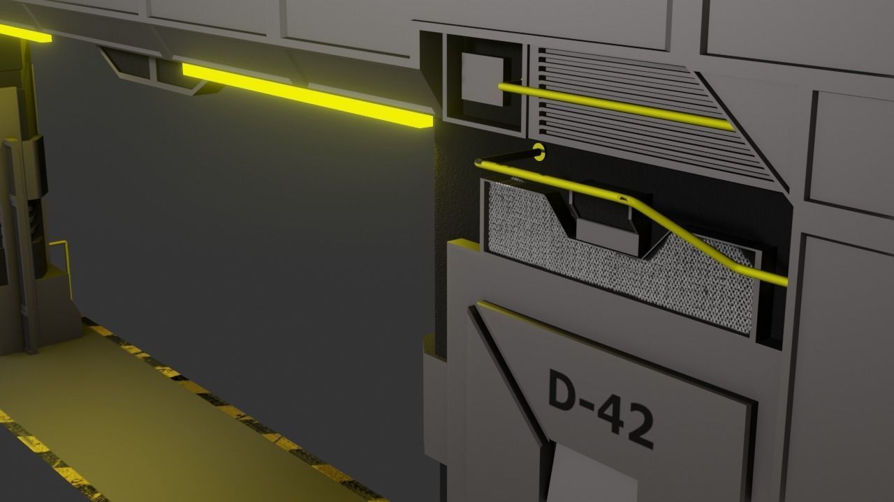 Sci-Fi Door Low-poly 3D model_38