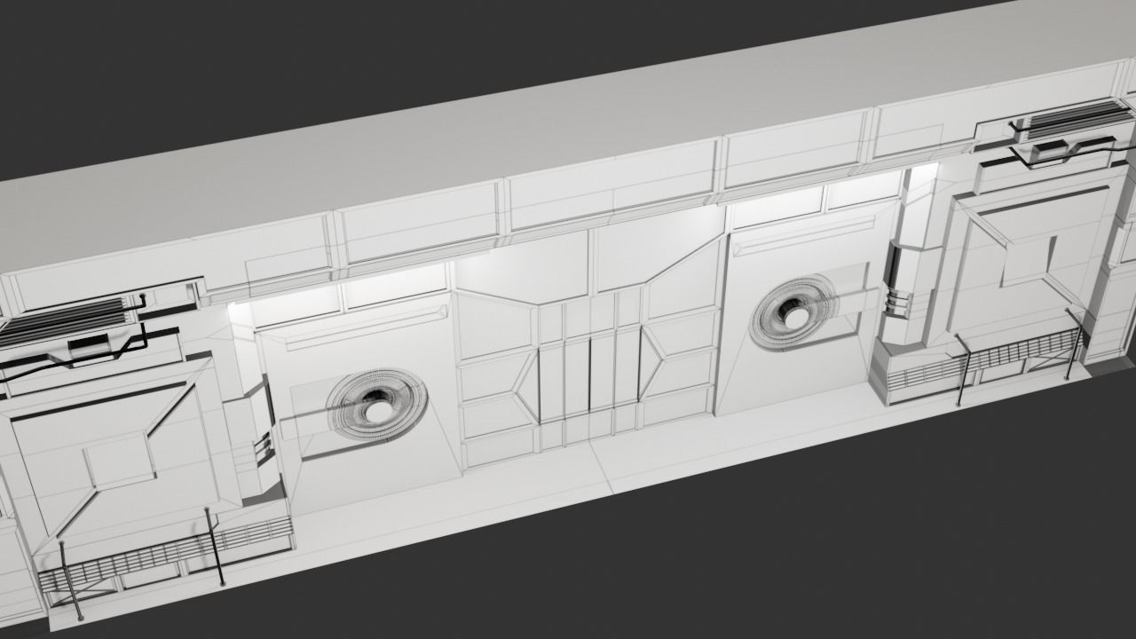 Sci-Fi Door Low-poly 3D model_17