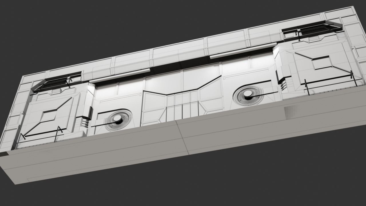 Sci-Fi Door Low-poly 3D model_15