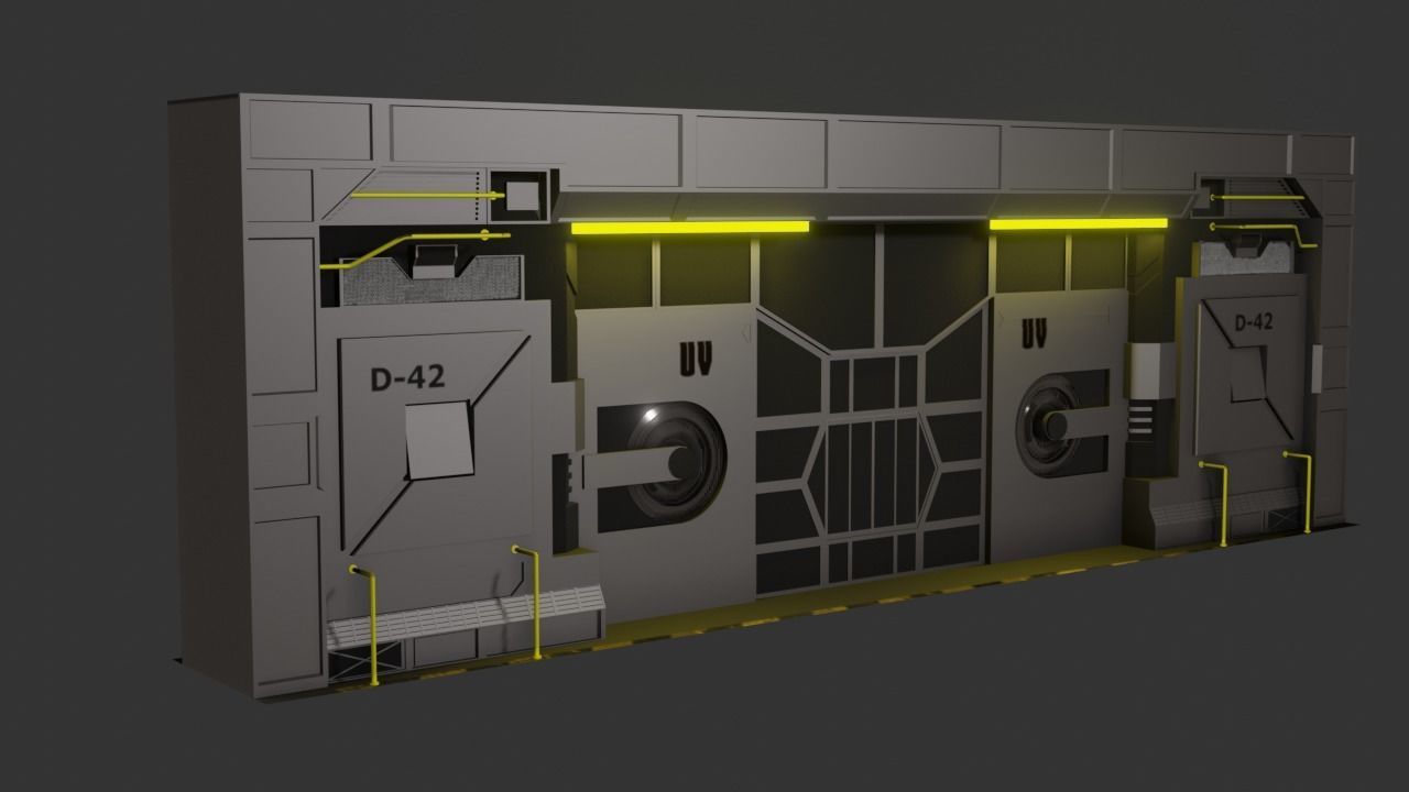 Sci-Fi Door Low-poly 3D model_8