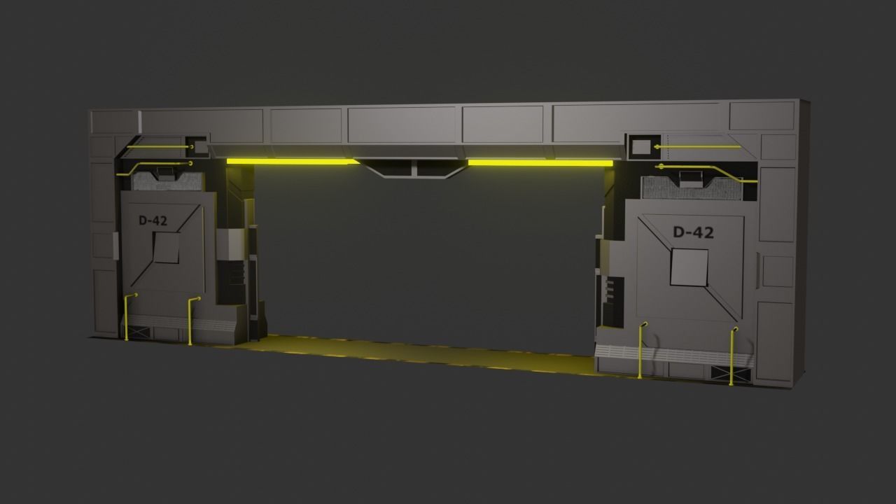 Sci-Fi Door Low-poly 3D model_22