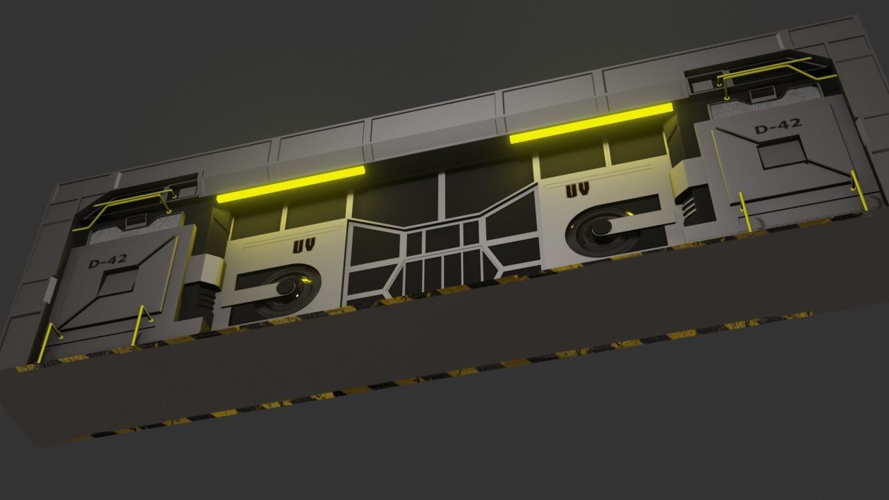 Sci-Fi Door Low-poly 3D model_14