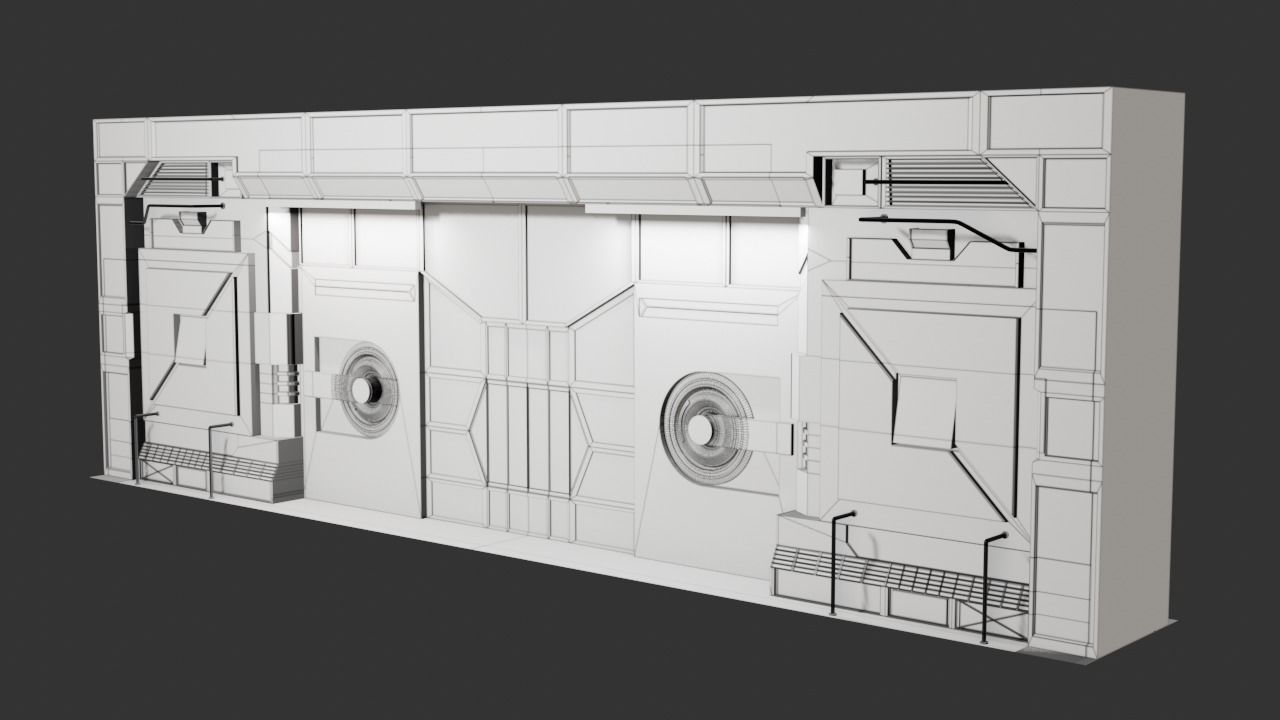 Sci-Fi Door Low-poly 3D model_5