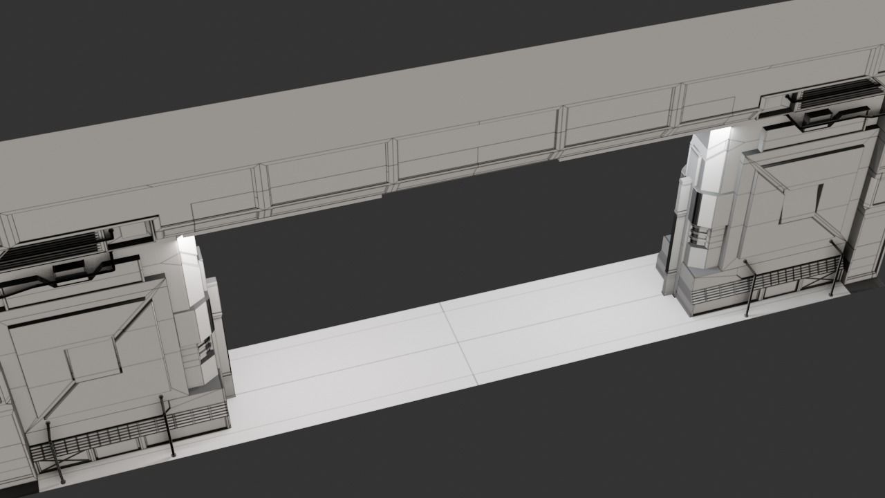 Sci-Fi Door Low-poly 3D model_37