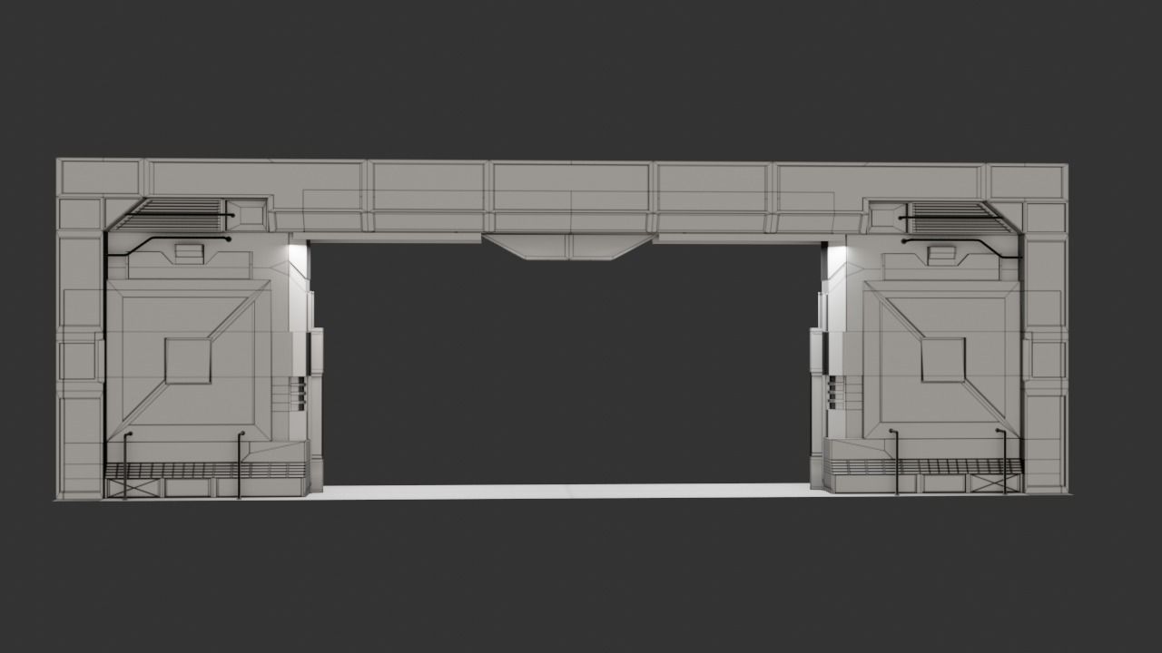 Sci-Fi Door Low-poly 3D model_21