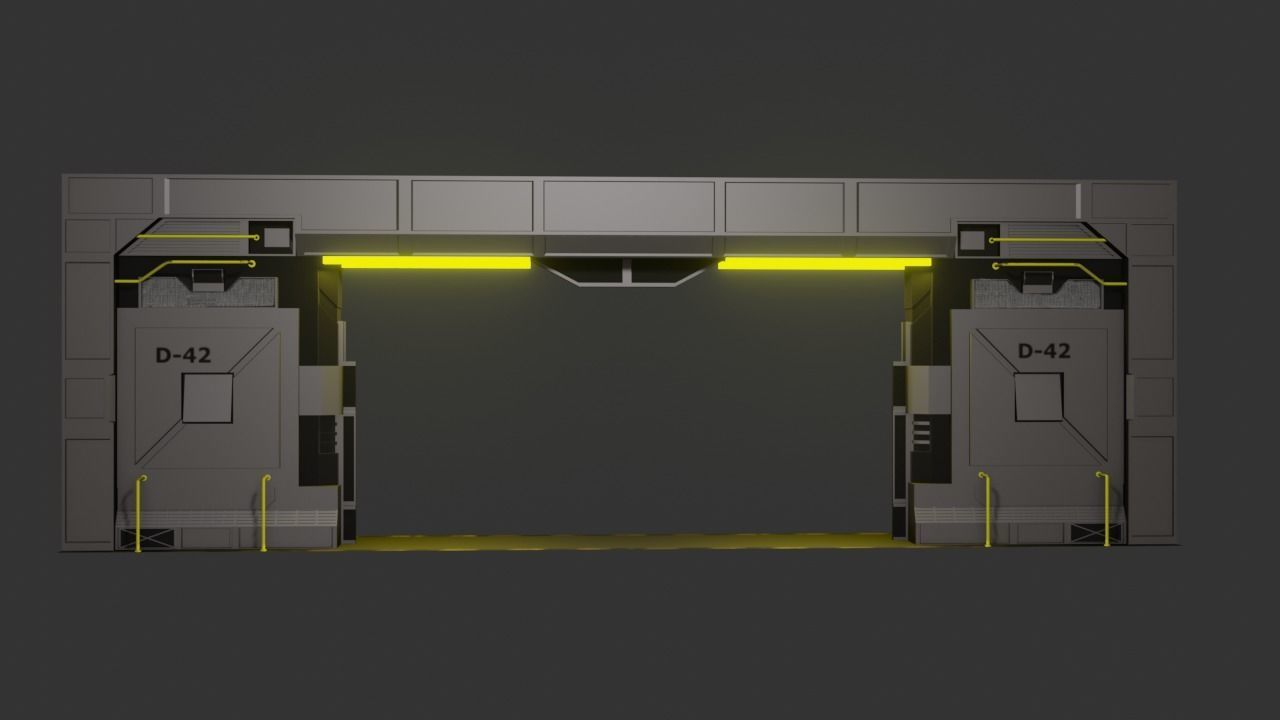 Sci-Fi Door Low-poly 3D model_20