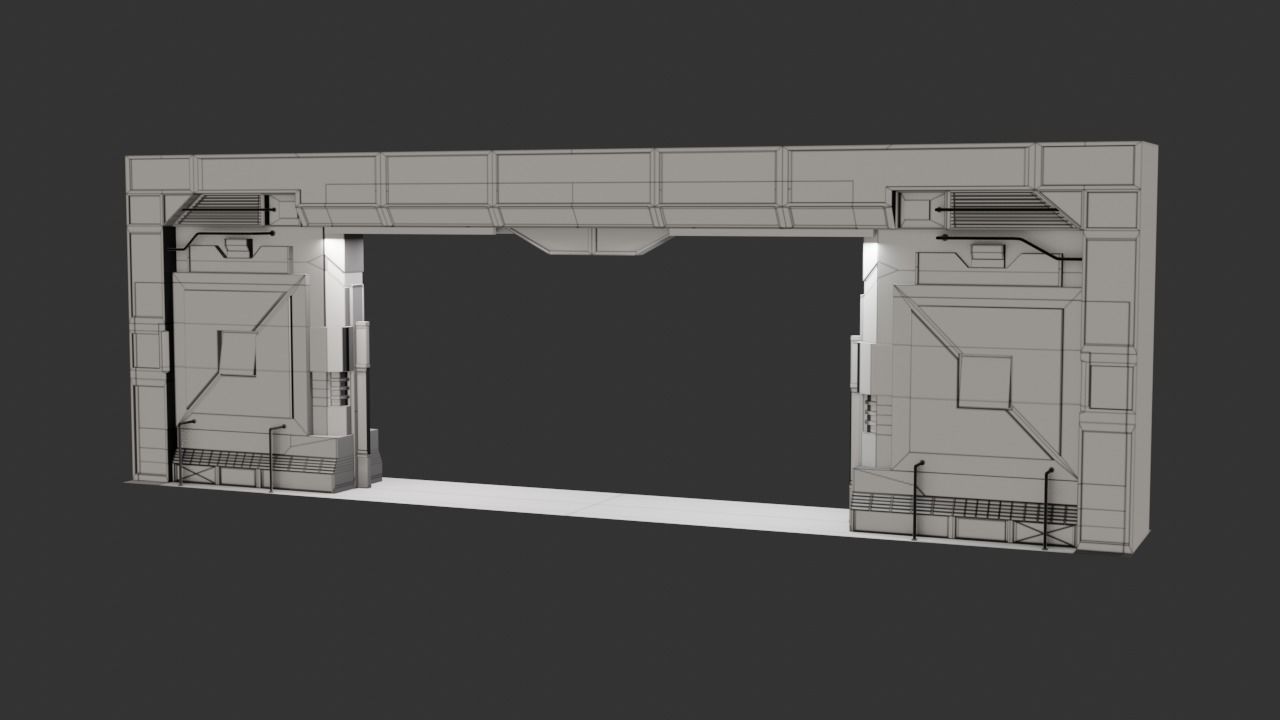 Sci-Fi Door Low-poly 3D model_23
