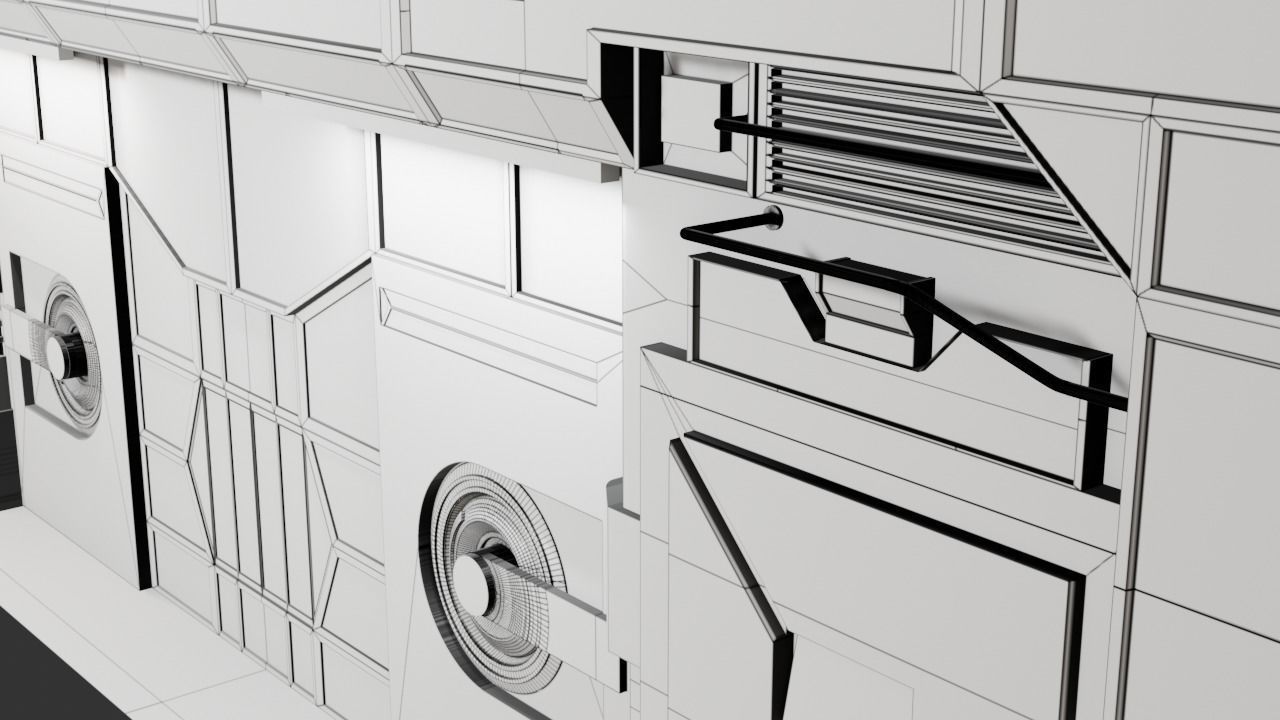 Sci-Fi Door Low-poly 3D model_19