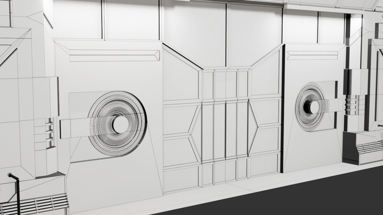 Sci-Fi Door Low-poly 3D model_11