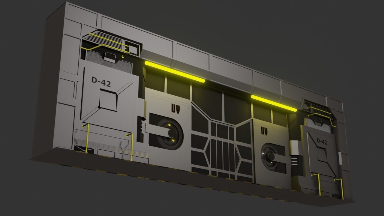 Sci-Fi Door Low-poly 3D model_12