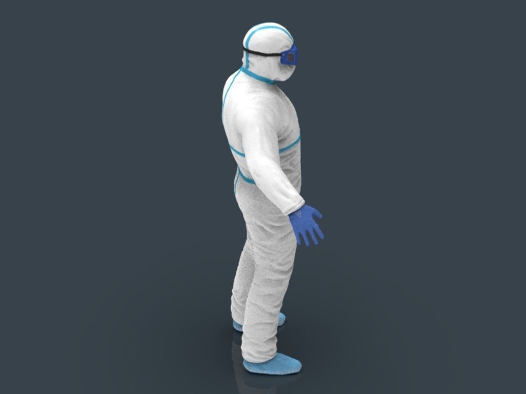 Hazmat Suit white 3D model_31