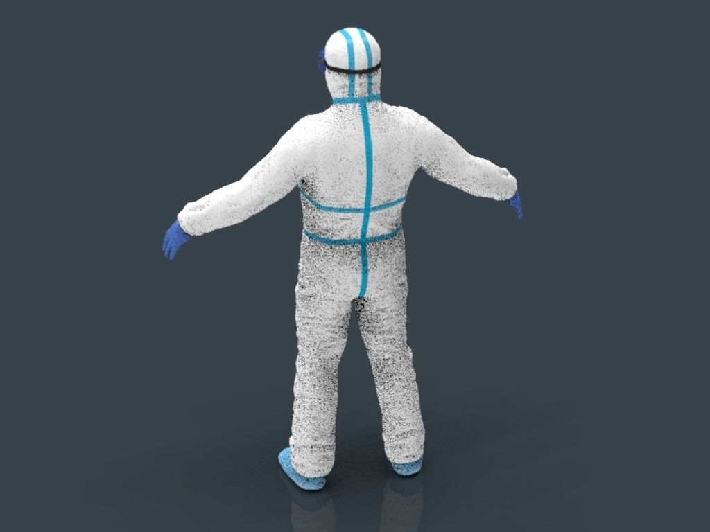 Hazmat Suit white 3D model_24
