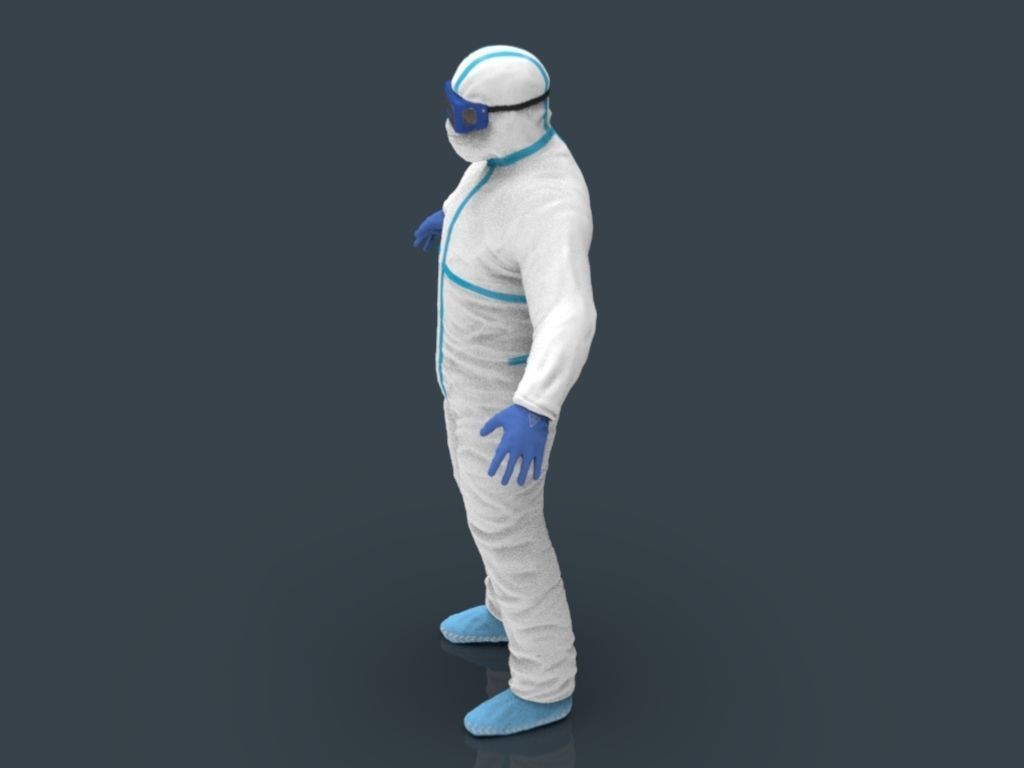 Hazmat Suit white 3D model_18